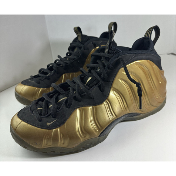 Nike Air Foamposite One Metallic Gold Black 314996-700 Men’s Size 13 *Flawed* - Picture 2 of 16